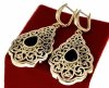 sz44 Kolczyki złote pozłacane 14k wiszące 